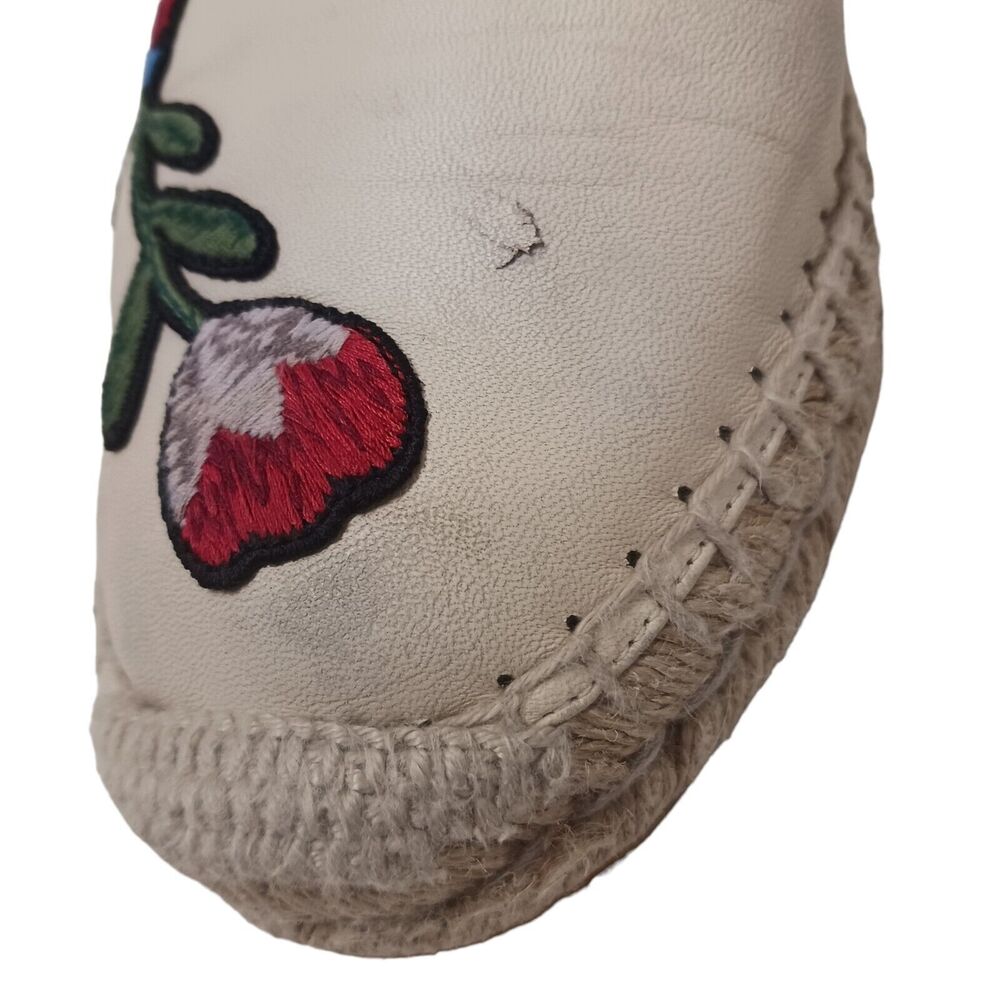 Gucci Leather Espadrille Sz 8.5‎ Ivory Red Floral Embroidered PILAR NAPA Ophelia - Picture 16 of 16